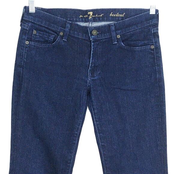 7 For All Mankind Bootcut Jeans Denmark Chain Link Embroidered Pockets Size 29 S - Picture 4 of 13